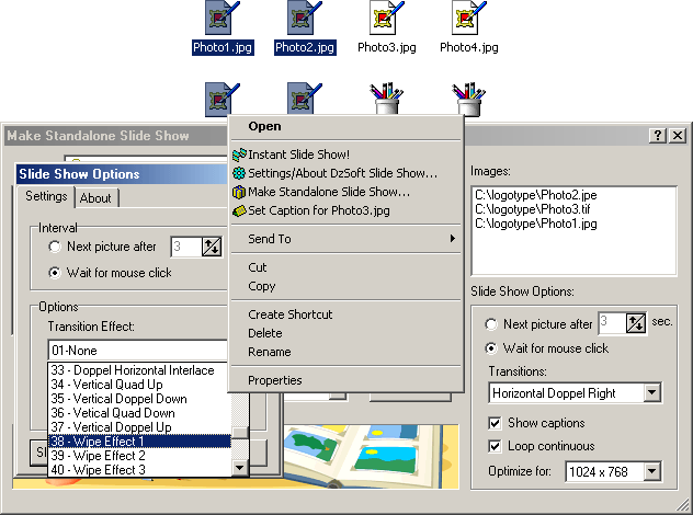 Screenshot of DzSoft Slide Show